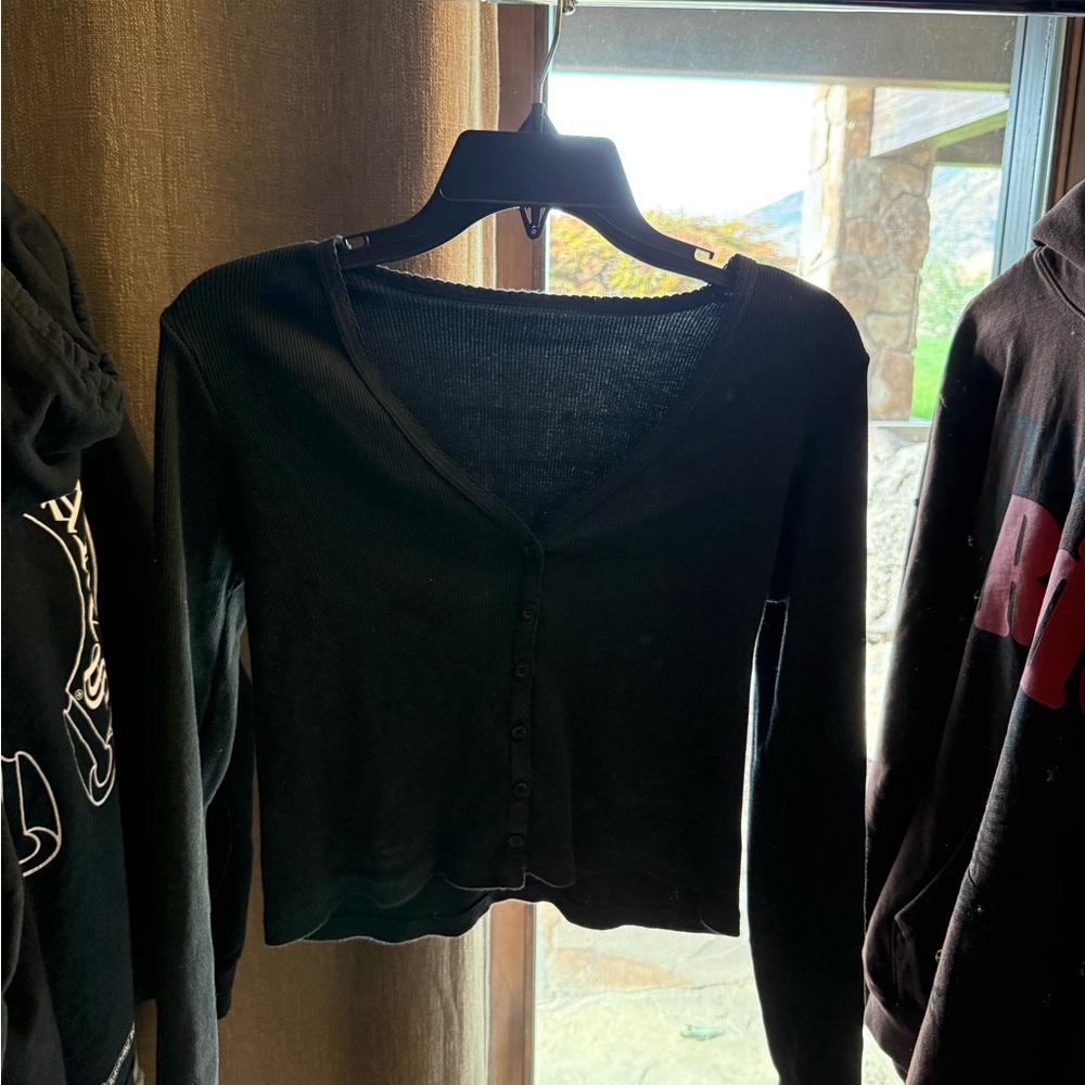 Brandy Melville Black V-Neck Cardigan
